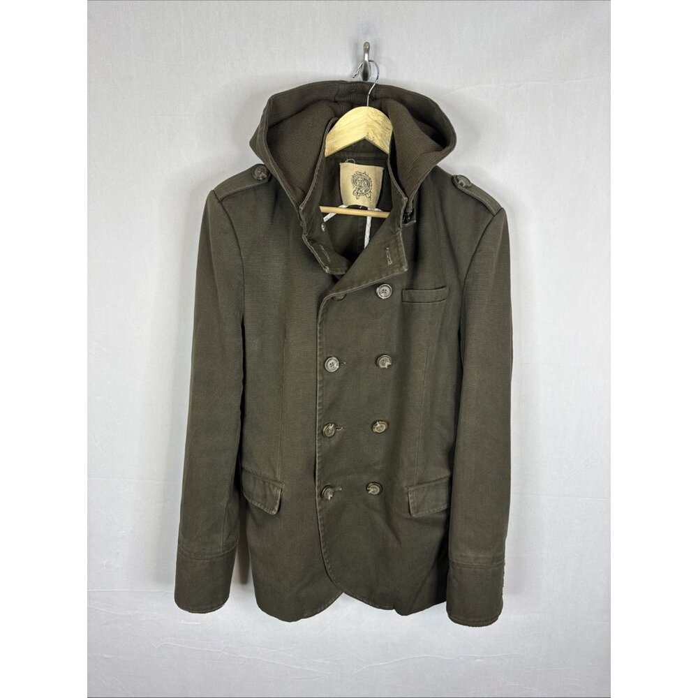 D Collection By Troy Smith Peacoat Hooded Field Jacket Olive Mens M